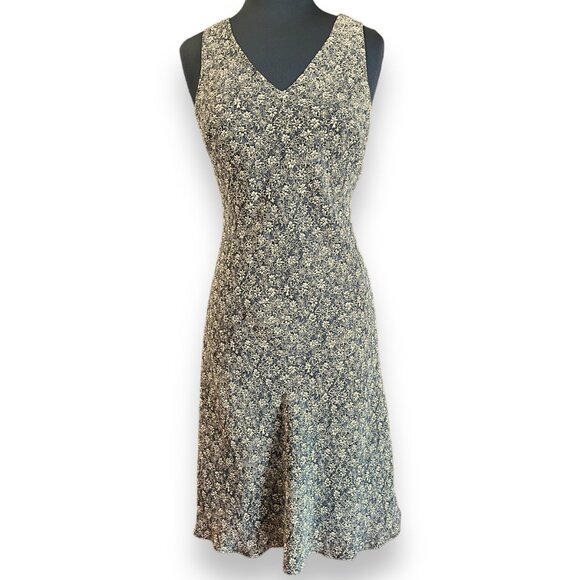 Casual Corner Annex Black Floral Sleeveless Dress Petite 8 - Picture 1 of 7